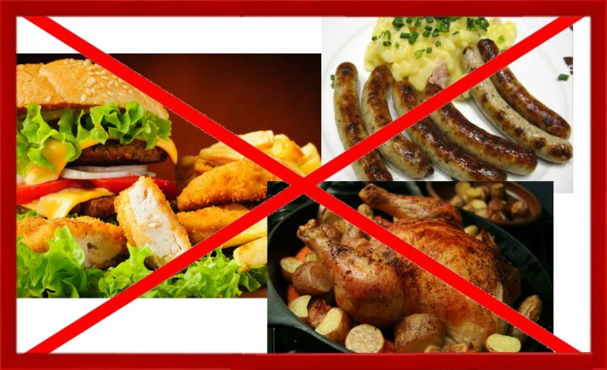 Отказ от фастфудов, курицы с поджаристой корочкой, колбас и сосисок